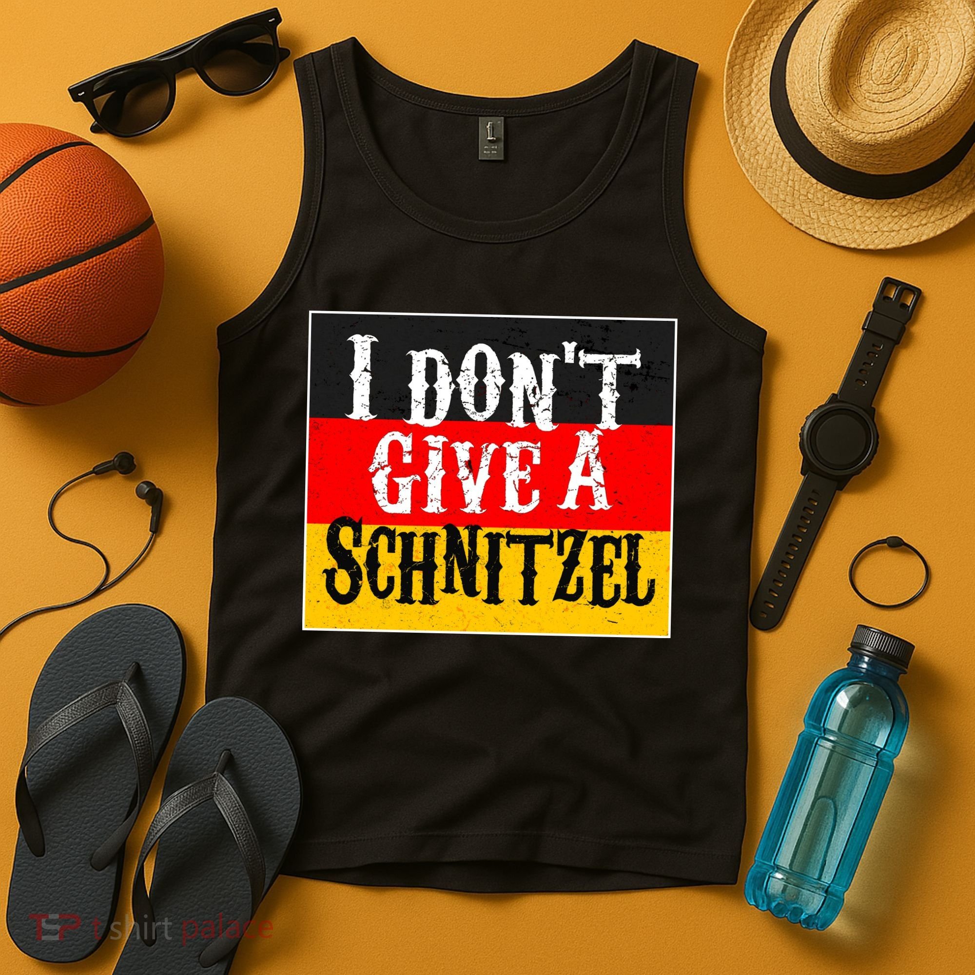 Oktoberfest I Don't Give A Schnitzel German Flag Tank Top