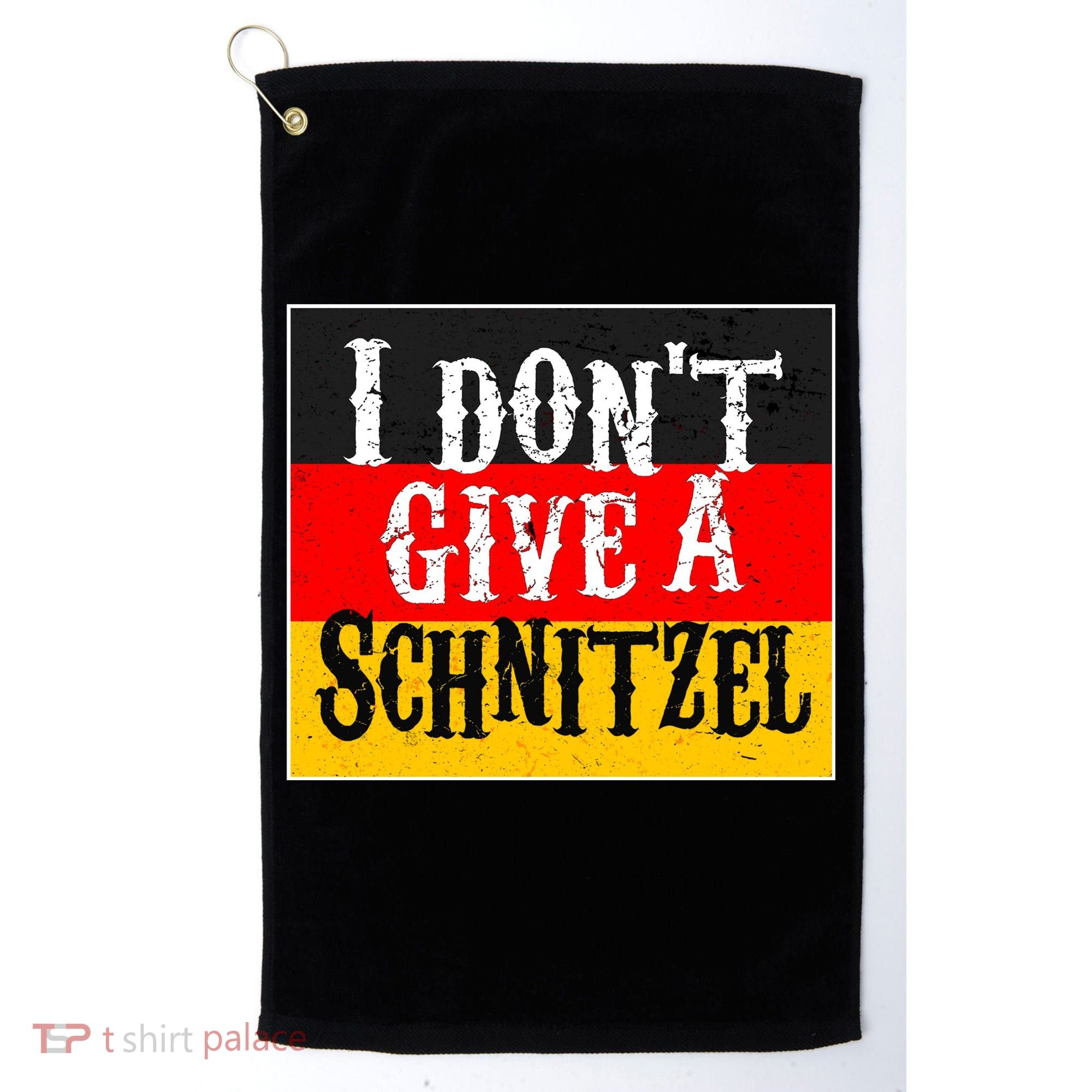 Oktoberfest I Don't Give A Schnitzel German Flag Golf Towel