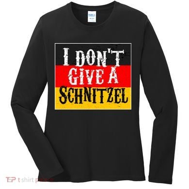 Oktoberfest I Don't Give A Schnitzel German Flag Women's Long Sleeve Shirt