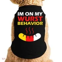 Oktoberfest I'm On My Wurst Behavior  Doggie Tank thumb 0