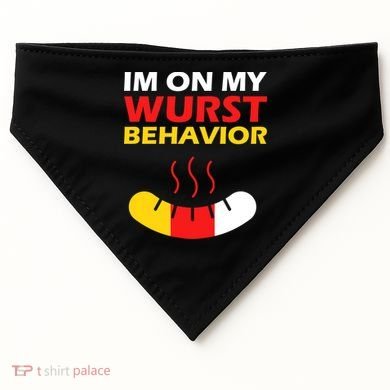 Oktoberfest I'm On My Wurst Behavior  USA-Made Doggie Bandana