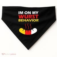 Oktoberfest I'm On My Wurst Behavior  USA-Made Doggie Bandana thumb 0