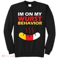 Oktoberfest I'm On My Wurst Behavior  Sweatshirt thumb 0