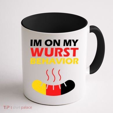 Oktoberfest I'm On My Wurst Behavior  Coffee Mug back