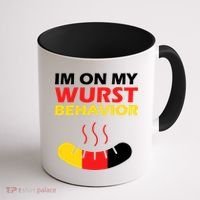 Oktoberfest I'm On My Wurst Behavior  Coffee Mug thumb 1
