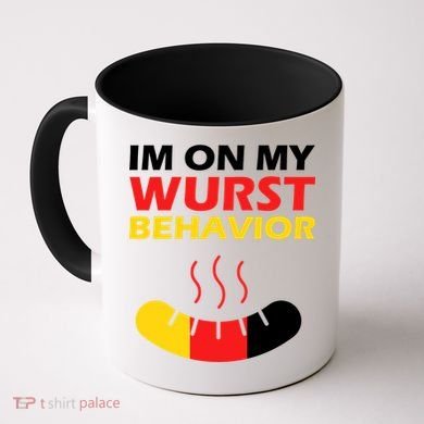 Oktoberfest I'm On My Wurst Behavior  Coffee Mug