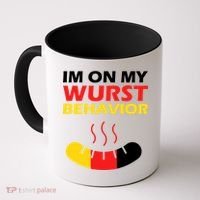 Oktoberfest I'm On My Wurst Behavior  Coffee Mug thumb 0