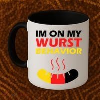 Oktoberfest I'm On My Wurst Behavior  Coffee Mug thumb 2