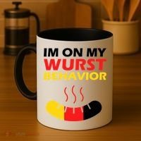 Oktoberfest I'm On My Wurst Behavior  Coffee Mug thumb 4