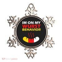 Oktoberfest I'm On My Wurst Behavior  Ornament thumb 0