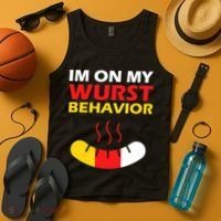 Oktoberfest I'm On My Wurst Behavior  Tank Top thumb 4