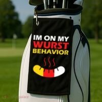 Oktoberfest I'm On My Wurst Behavior  Golf Towel thumb 2