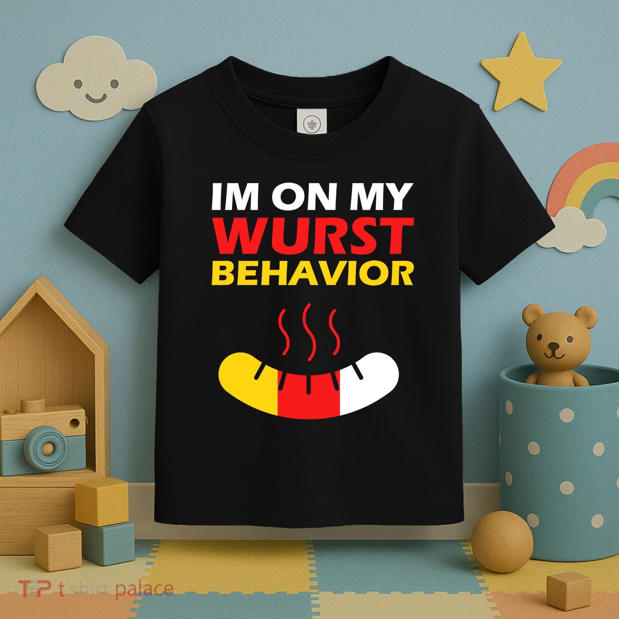 Oktoberfest I'm On My Wurst Behavior  Toddler T-Shirt