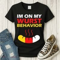 Oktoberfest I'm On My Wurst Behavior  Women's T-Shirt thumb 3