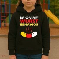 Oktoberfest I'm On My Wurst Behavior  Kids Hoodie thumb 3