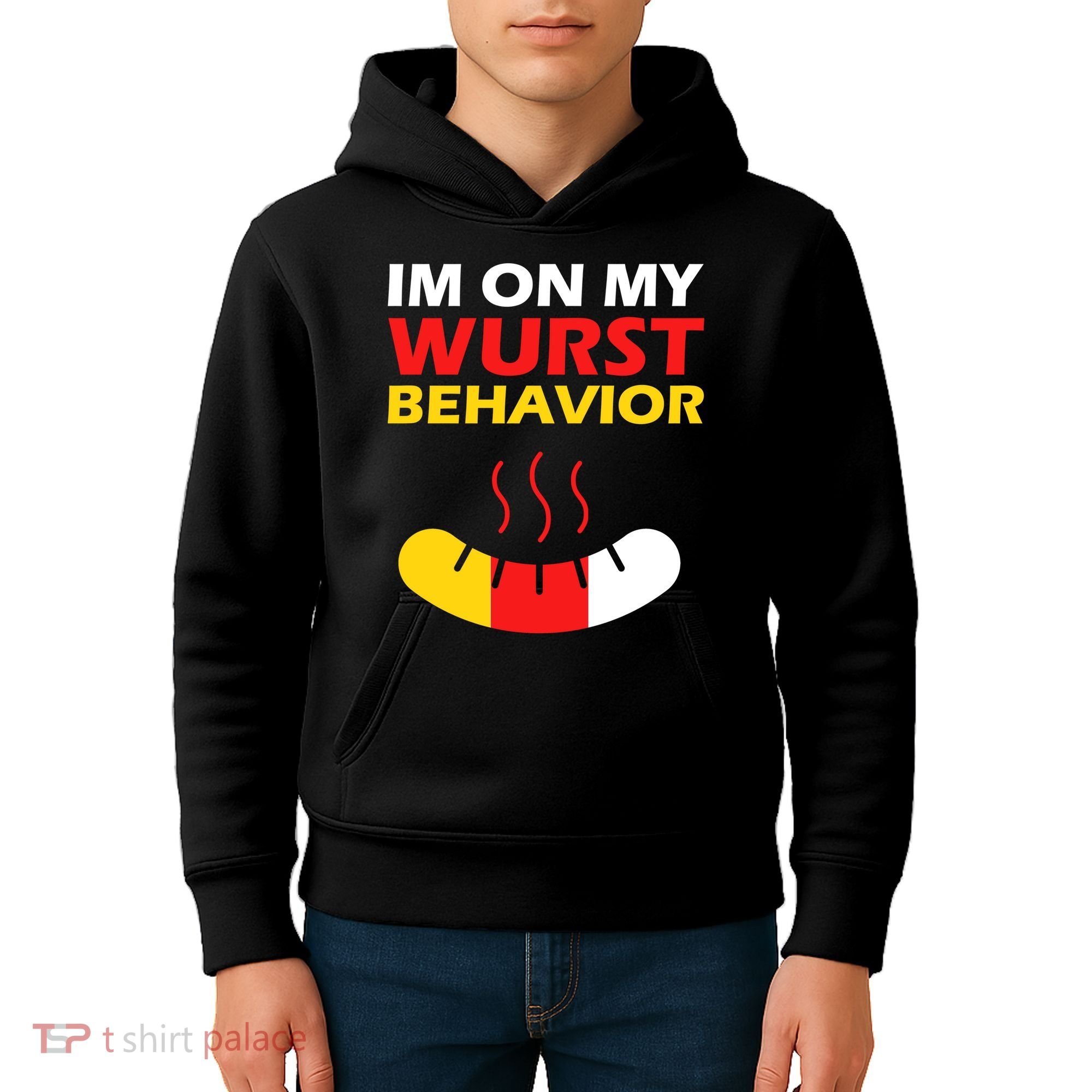 Oktoberfest I'm On My Wurst Behavior  Kids Hoodie