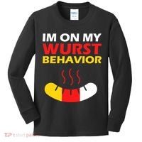 Oktoberfest I'm On My Wurst Behavior  Kids Long Sleeve Shirt thumb 0