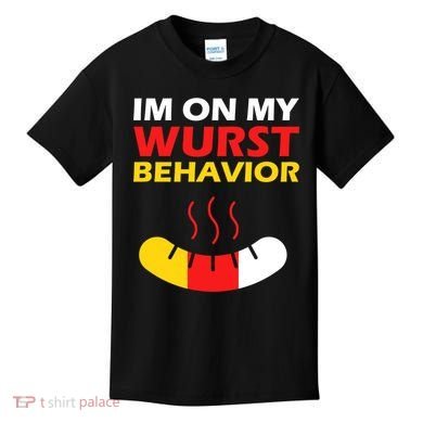 Oktoberfest I'm On My Wurst Behavior  Kids T-Shirt