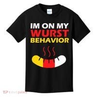 Oktoberfest I'm On My Wurst Behavior  Kids T-Shirt thumb 0