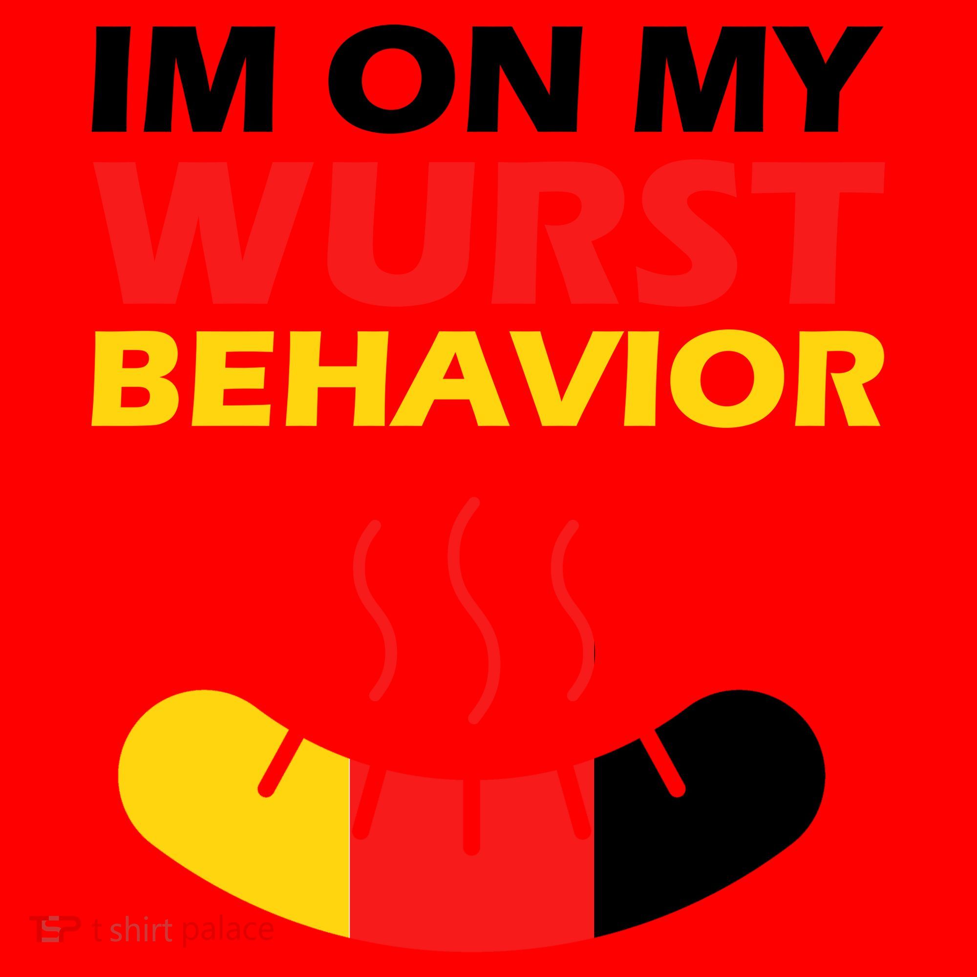 Oktoberfest I'm On My Wurst Behavior  Santa Hat