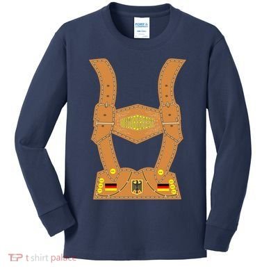 Oktoberfest lederhosen Costume Kids Long Sleeve Shirt