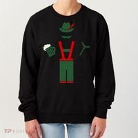 Oktoberfest Mustache Lederhosen Beer & Sausage Icon Women's Sweatshirt thumb 0