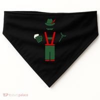 Oktoberfest Mustache Lederhosen Beer & Sausage Icon USA-Made Doggie Bandana thumb 0
