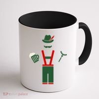 Oktoberfest Mustache Lederhosen Beer & Sausage Icon Coffee Mug thumb 1