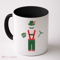 Oktoberfest Mustache Lederhosen Beer & Sausage Icon Coffee Mug thumb 0