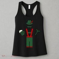 Oktoberfest Mustache Lederhosen Beer & Sausage Icon Women's Tank Top thumb 3