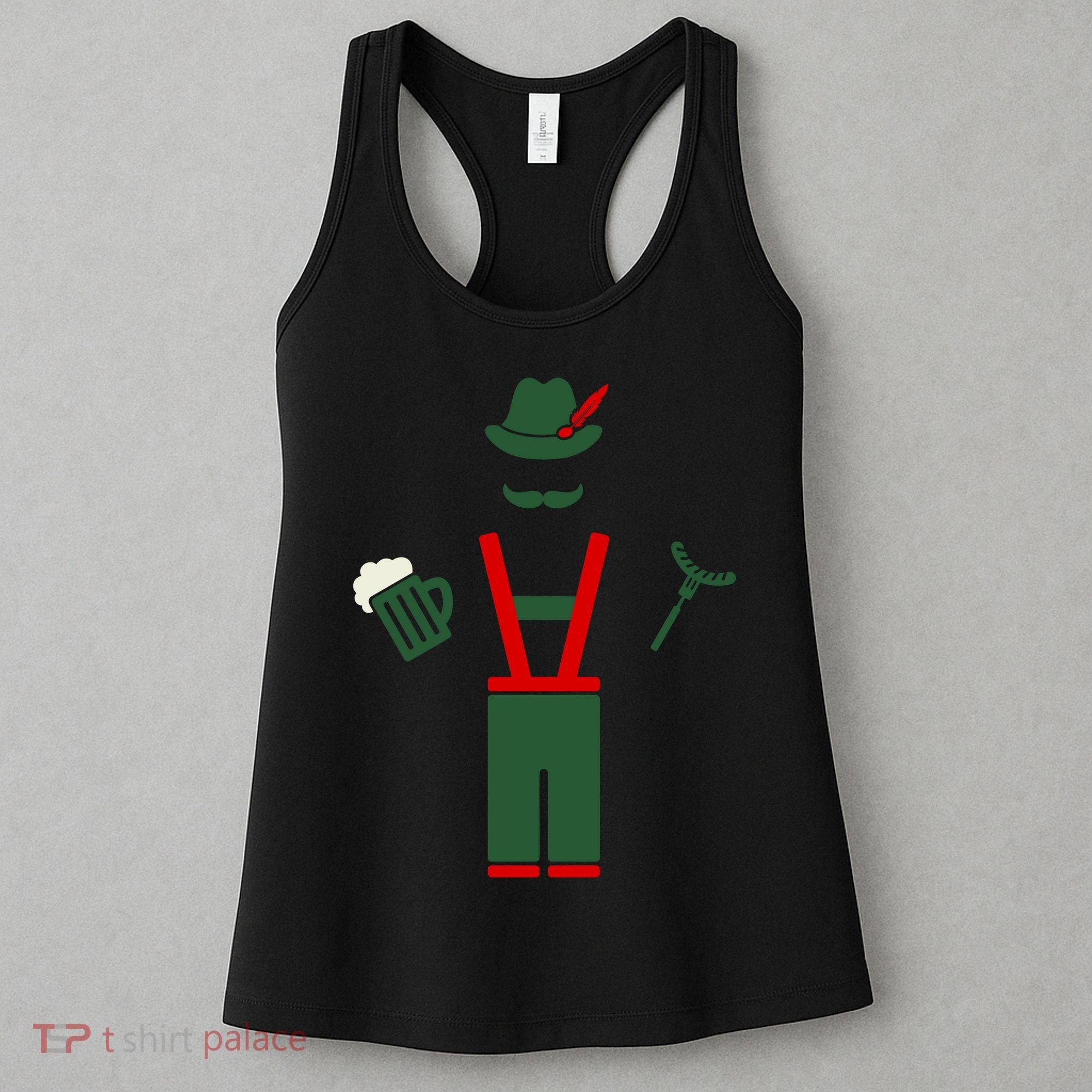 Oktoberfest Mustache Lederhosen Beer & Sausage Icon Women's Tank Top