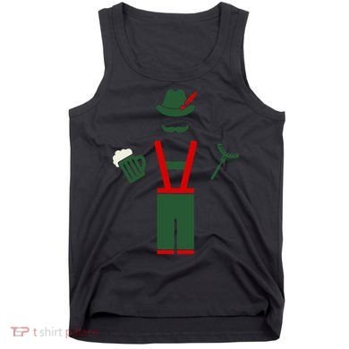 Oktoberfest Mustache Lederhosen Beer & Sausage Icon Tank Top