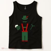 Oktoberfest Mustache Lederhosen Beer & Sausage Icon Tank Top thumb 2