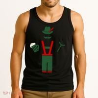 Oktoberfest Mustache Lederhosen Beer & Sausage Icon Tank Top thumb 3