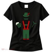 Oktoberfest Mustache Lederhosen Beer & Sausage Icon Women's T-Shirt thumb 0