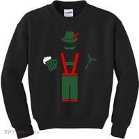 Oktoberfest Mustache Lederhosen Beer & Sausage Icon Kids Sweatshirt thumb 0