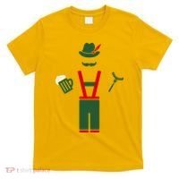 Oktoberfest Mustache Lederhosen Beer & Sausage Icon T-Shirt thumb 0