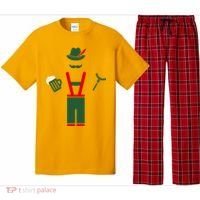 Oktoberfest Mustache Lederhosen Beer & Sausage Icon Pajama Set thumb 0