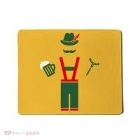 Oktoberfest Mustache Lederhosen Beer & Sausage Icon Mousepad thumb 0