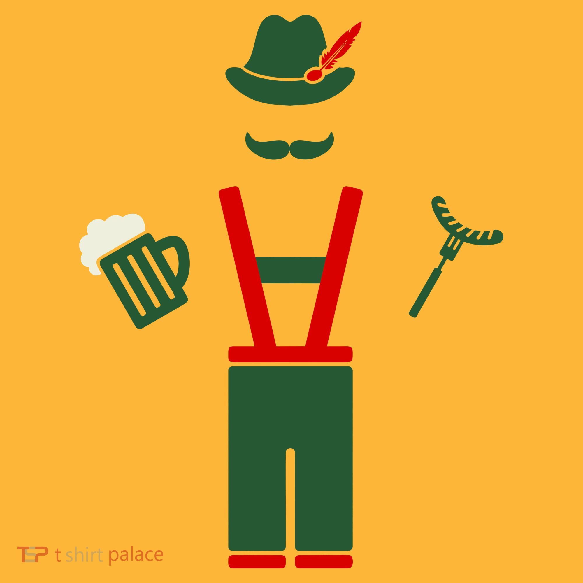 Oktoberfest Mustache Lederhosen Beer & Sausage Icon Mousepad