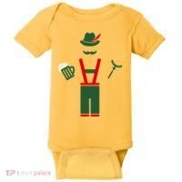 Oktoberfest Mustache Lederhosen Beer & Sausage Icon Baby Bodysuit thumb 0