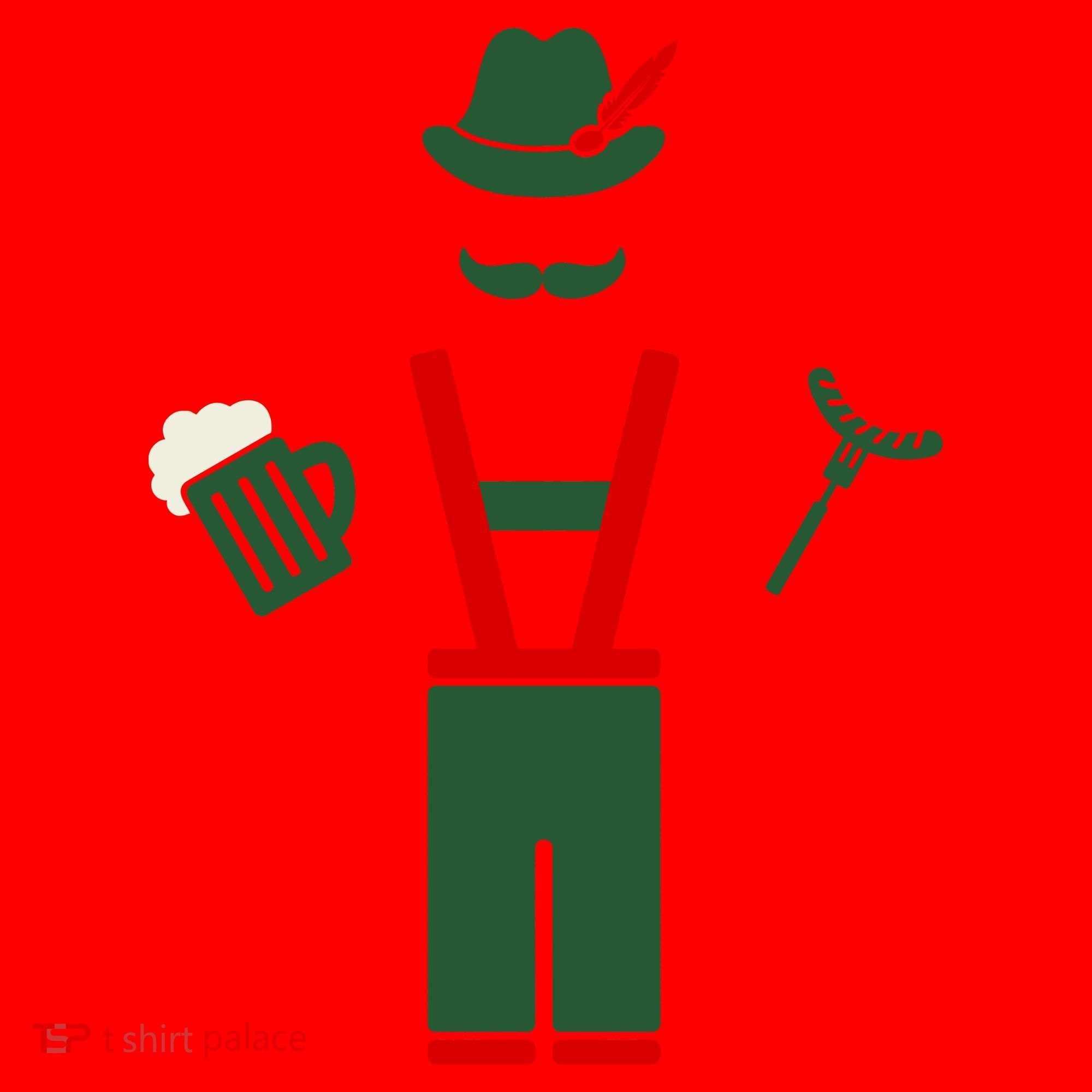 Oktoberfest Mustache Lederhosen Beer & Sausage Icon Santa Hat