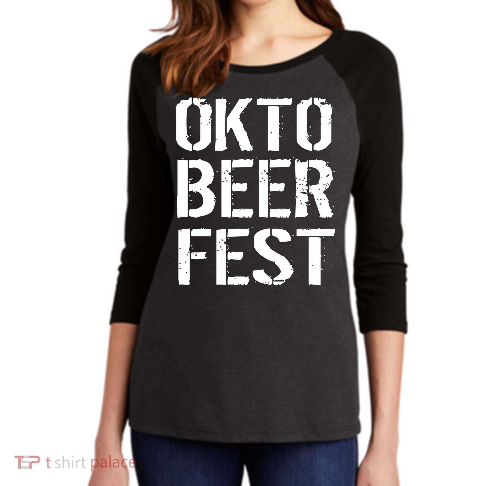 Oktoberfest Okto Beer Fest Logo Women's Tri-Blend 3/4-Sleeve Raglan Shirt