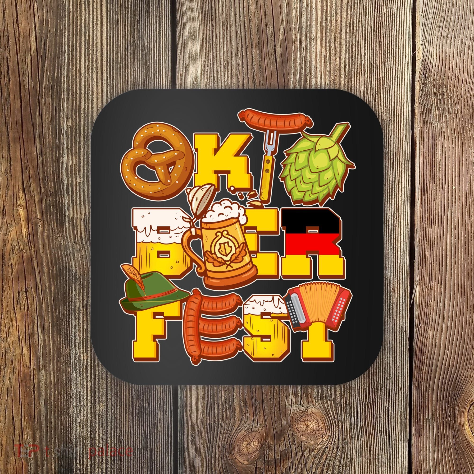 Oktoberfest Party Logo Coaster