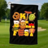 Oktoberfest Party Logo Golf Towel thumb 1