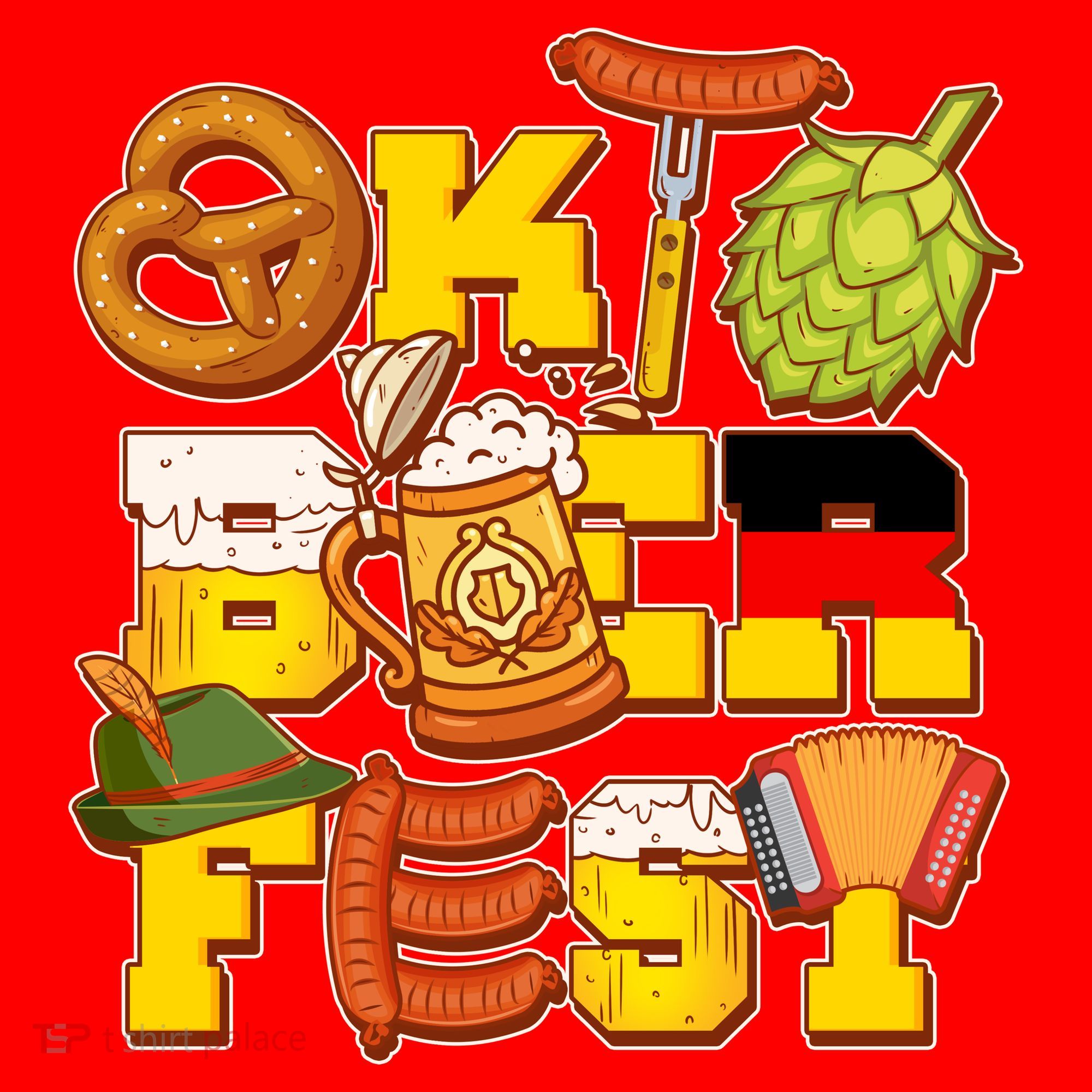 Oktoberfest Party Logo Santa Hat