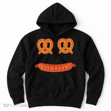 Oktoberfest Pretzel Sausage Smiley Face Hoodie