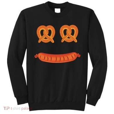 Oktoberfest Pretzel Sausage Smiley Face Sweatshirt
