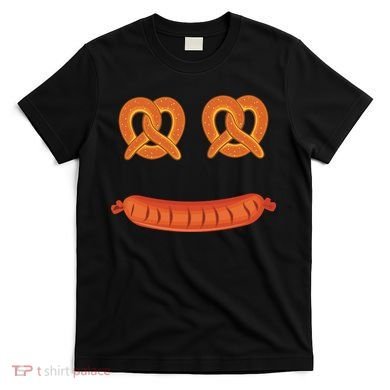Oktoberfest Pretzel Sausage Smiley Face T-Shirt
