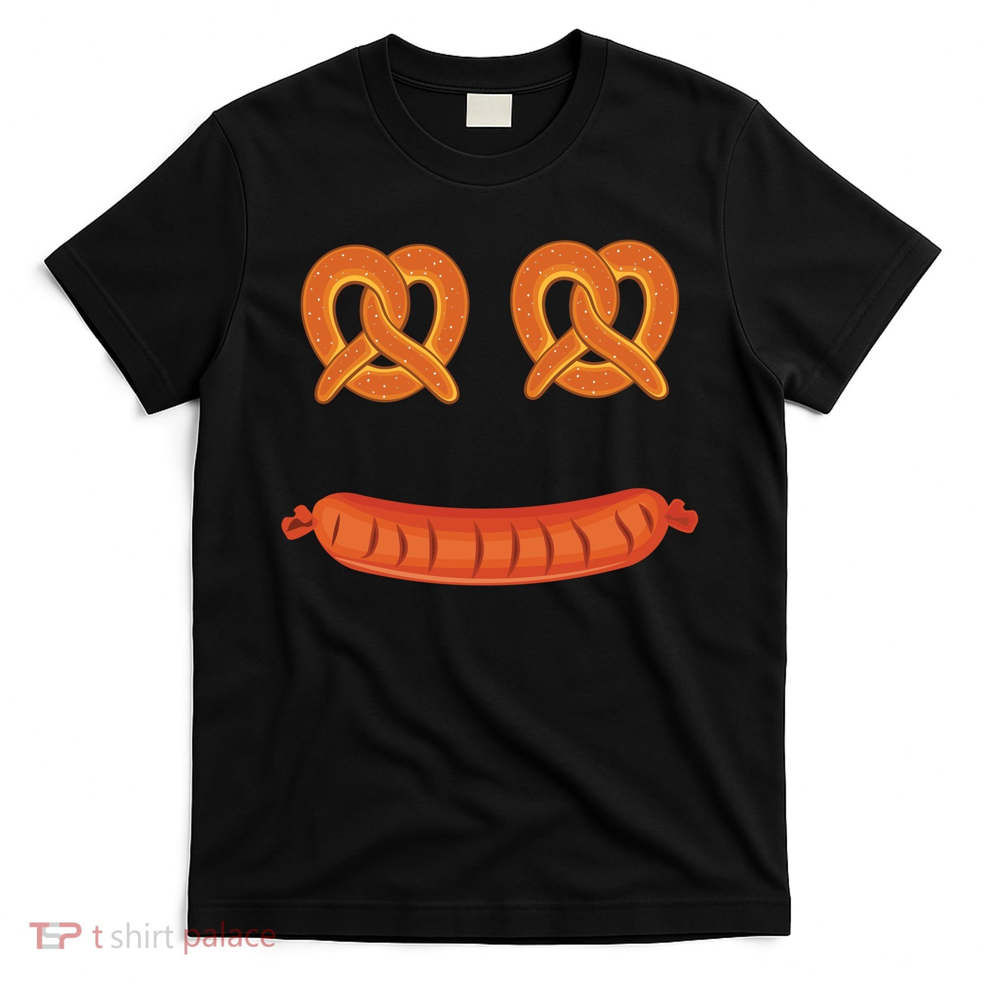 Oktoberfest Pretzel Sausage Smiley Face T-Shirt